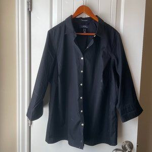 Black Oversized Button Down Shirt